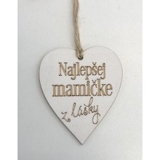 Drevené srdiečko magnetka